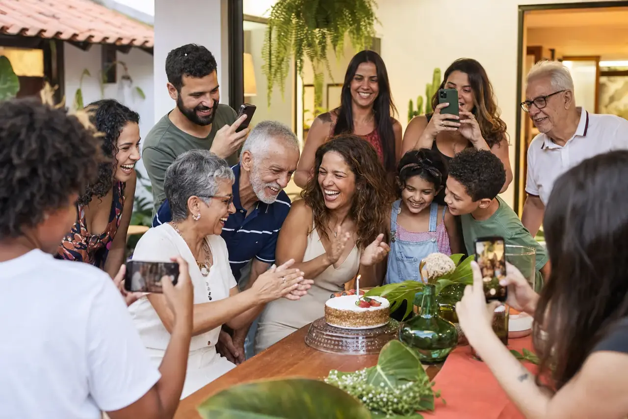 Pessoas celebrando em uma festa